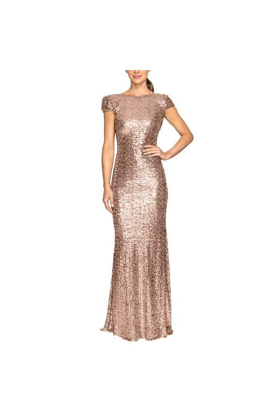 European And Border Full Sequined Long U Shaped Backless Prom Sexy Hugging Rose Gold Dress For Women Formal Evening Gowns Petite Tall Formal Dress Womens Long Formal Dresses Woman's Formal Dresses