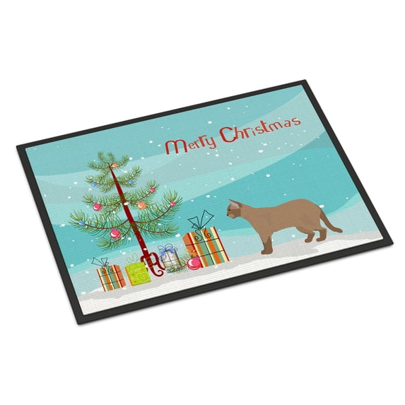 European Burmese #2 Cat Merry Christmas Door Mat