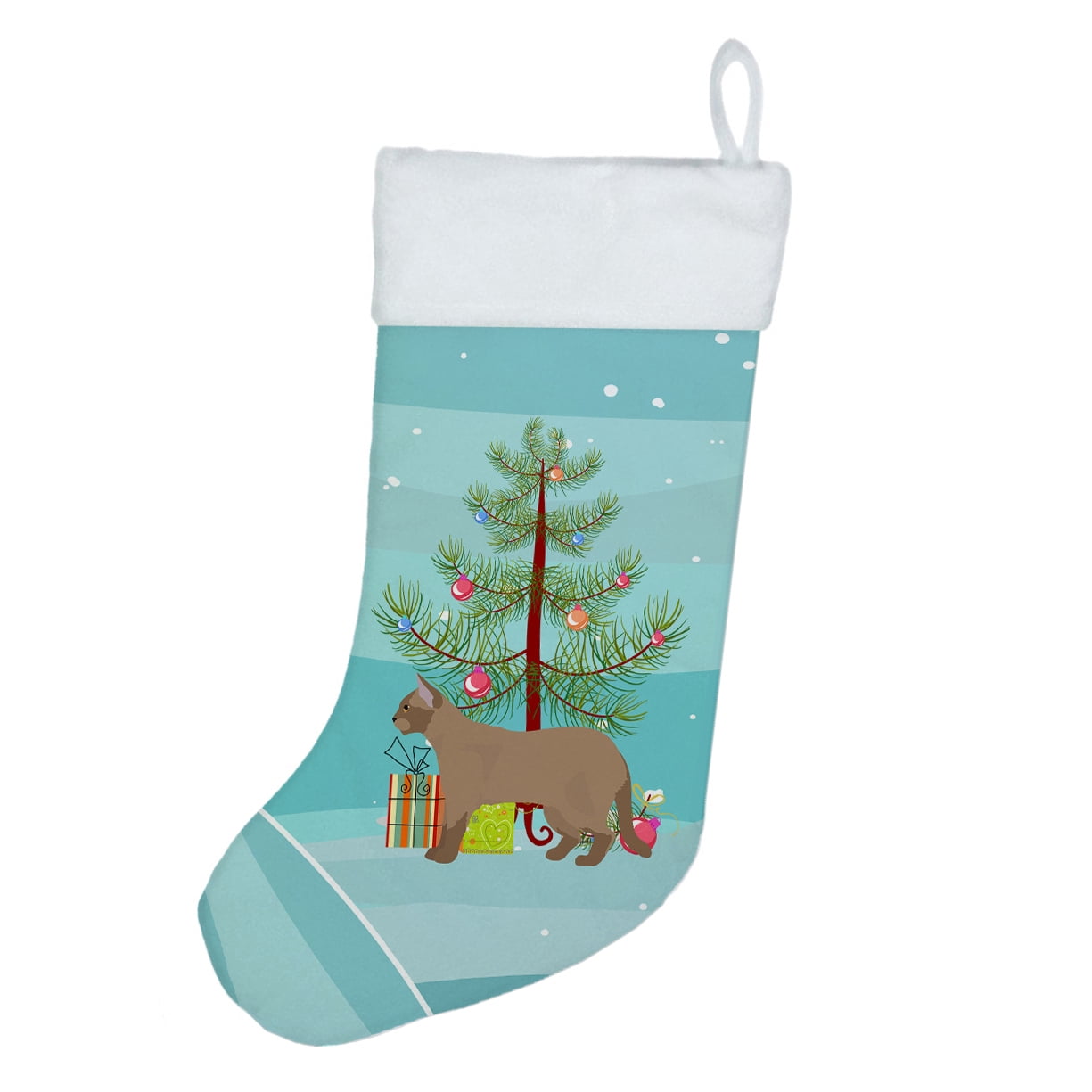 European Burmese #2 Cat Merry Christmas Christmas Stocking 13.5 in x 18 in