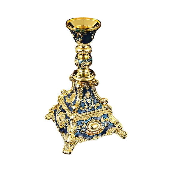European Candlestick Restaurant Hotel Supplies Home Candle Holders Romantic European Wedding Candlestick. (Gold Blue)