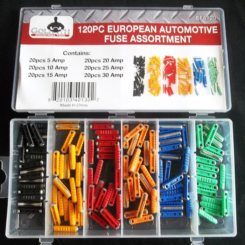 European Car Fuse Box Assortment Fuses Truck 120 Pieces