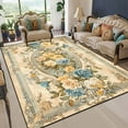 thumbnail image 1 of European Carpets Living Room Pastoral Flower Home Rug Large Bedroom Luxury Pattern Floor Mat Washabl, 1 of 5