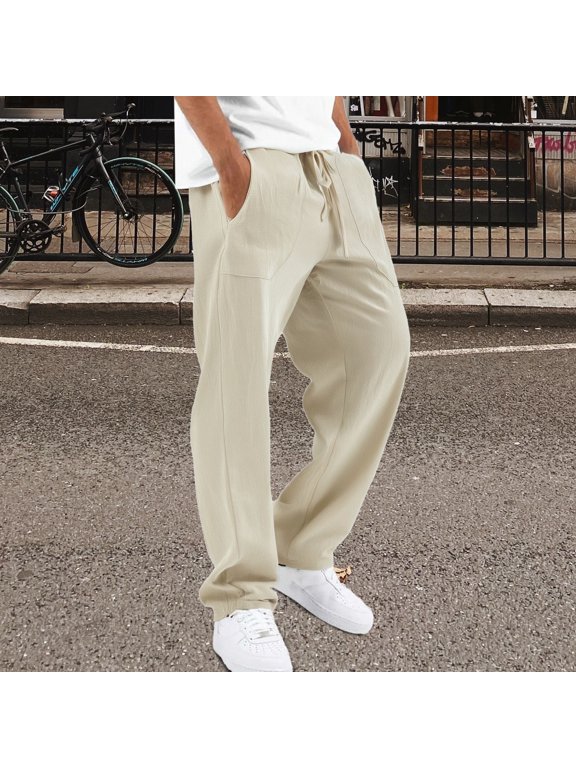 European Casual Beach Pants for Men Loose Fit Comfortable Hop Foreign Trade Sports Trousers Men's Comfortable Lightweight Hiking Pants Kids Pull On Sweatpants