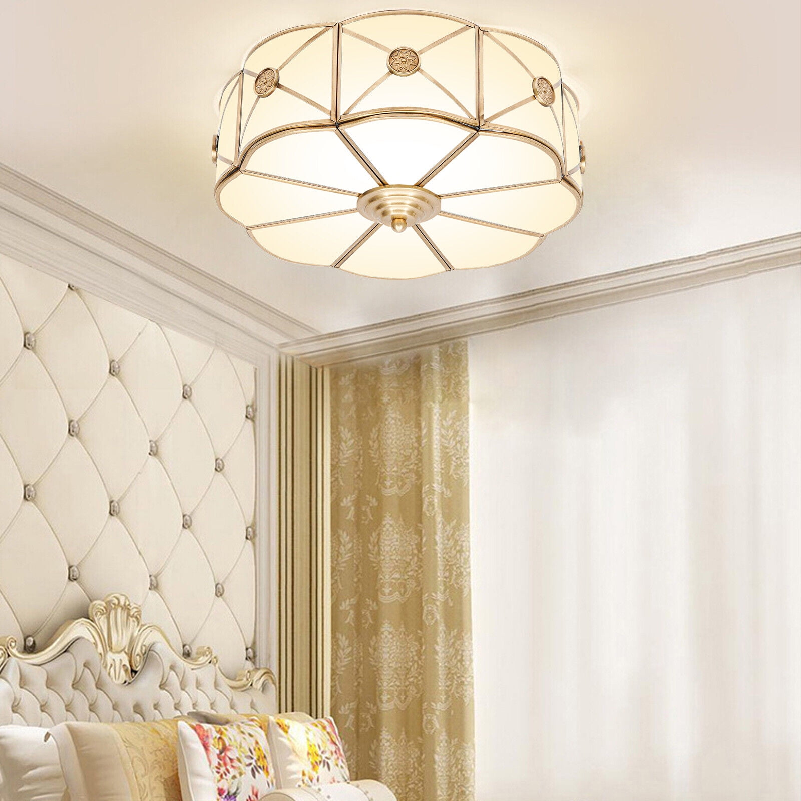 European Ceiling Mount Flower-shaped Ceiling Light, Ceiling Light Fixture, Ceiling Lamp for Bedroom Kitchen