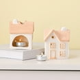 thumbnail image 1 of European Ceramic Candlestick Holder, Hand-Painted Hollow House Decor, Romantic Tabletop Candle Light for Home Decor, Wedding, Dining Room, Gift, Atmosphere Creation, Farmhouse Rustic Cottage Ornament, 1 of 6