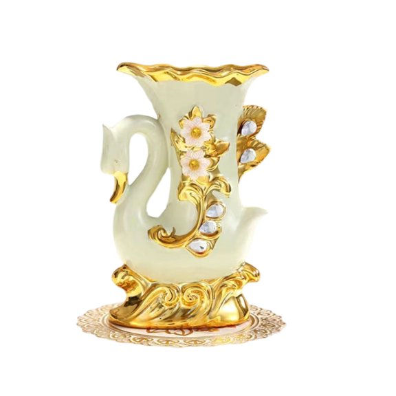 European Ceramic Vases with Elephant Figurine Decorative Centerpieces Flower Container For Modern Interior Styling