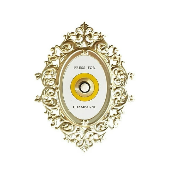 European Champagne Metal Doorbell | Vintage Decorative Entryway Chime | Unique Sound Feature | Elegant European-Style Home Decor | Durable Craftsmanship | 1 Piece,Gold