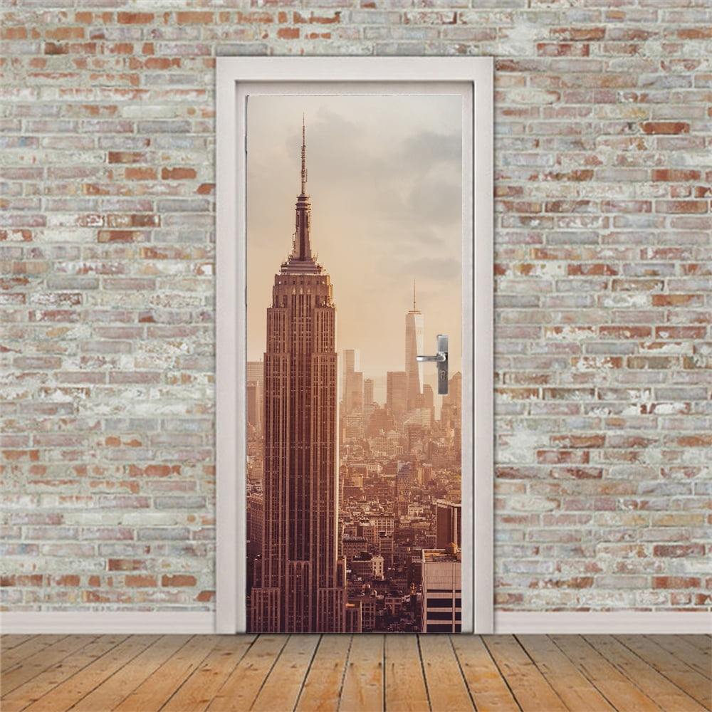 European Church Entrance Door Decorative Poster Door Wallpaper PVC