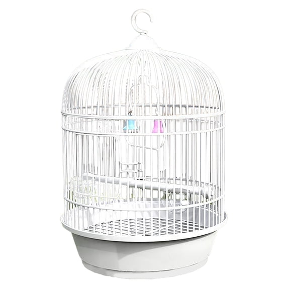European Classic Round Bird Cage Portable Travel Home with Handrail for Small Birds Lovebirds Conures