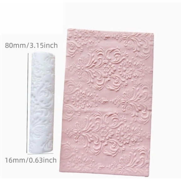 European Classical Pattern Clay Texture Roller for Pottery, Polymer Clay, Ceramics, Fondant & DIY Crafts  Soft Non-Stick Texturing Tool for Slab Building & Hand-Building