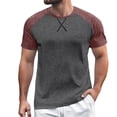 thumbnail image 1 of European Color Blocked Fitness T Shirt For Men Casual Loose Comfortable Sports Round Neck Short Sleeve Activewear Top Men's Loose Fit Casual Fashion Shirt, 1 of 5