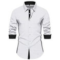 thumbnail image 1 of European Color Blocked Lapel Button Cardigan Jacquard Shirt for Men Comfortable Loose Fit Casual Business Stylish Foreign Trade Mens Casual Crew Neck Basic Tees, 1 of 2