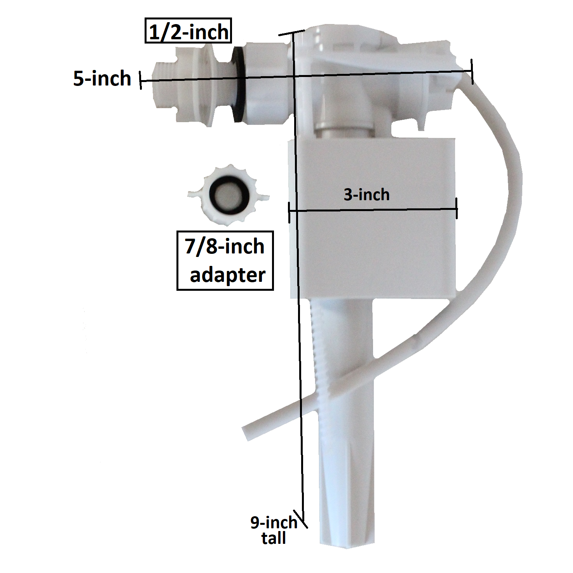 European Compact 1/2 In. Side Entry Inlet Float Valve