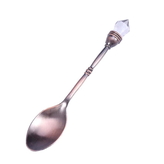 jojofuny Coffee Spoon Zinc Alloy Red Bronze Beverage Utensil Home Use Bar Milk Tea Shop 1Pack