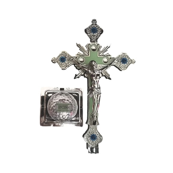 European Cross Church Ornaments LED Lighted Crucifix Statue Religious Figurine
