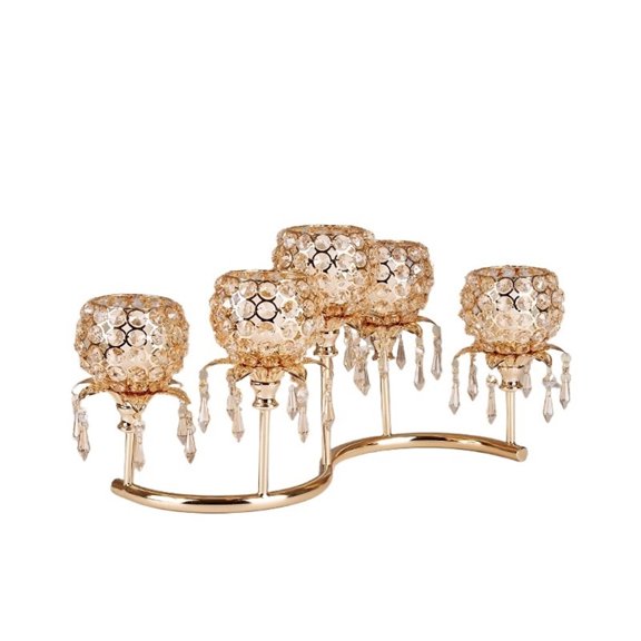 European Crystal Candlestick Retro Candle Holder Ornaments for Living Room, Hotel, Wedding