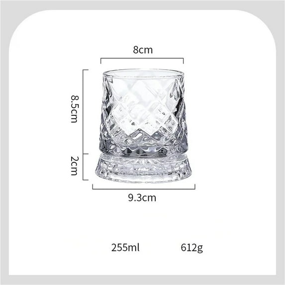 European Crystal-Cut Rotating Decanter & Whiskey Glass Set, Luxury Barware with Creative Design, Elegant Home Gift