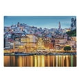 thumbnail image 1 of European Cutting Board, Medieval Town Coast Portuguese Porto Old City Historical Twilight Scenery, Decorative Tempered Glass Cutting and Serving Board, Large Size, Ginger Pale Blue, by Ambesonne, 1 of 1