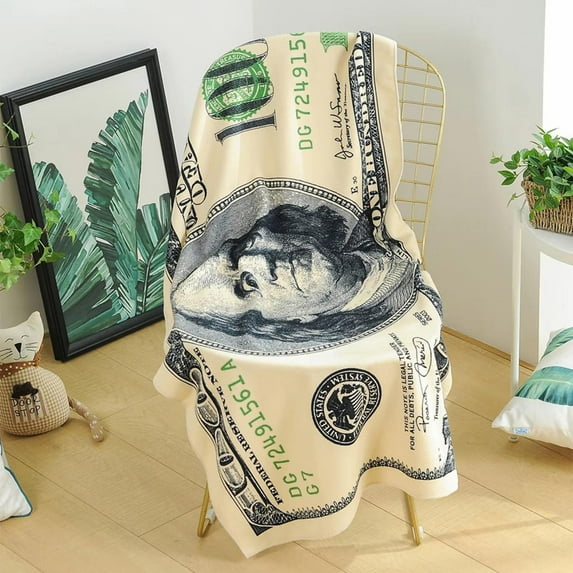 European Dollar Design Beach Towel DollarEuros Print Rectangular Sand-Free Microfiber Quick-Dry Bath Soft Sheet Beachside (4)