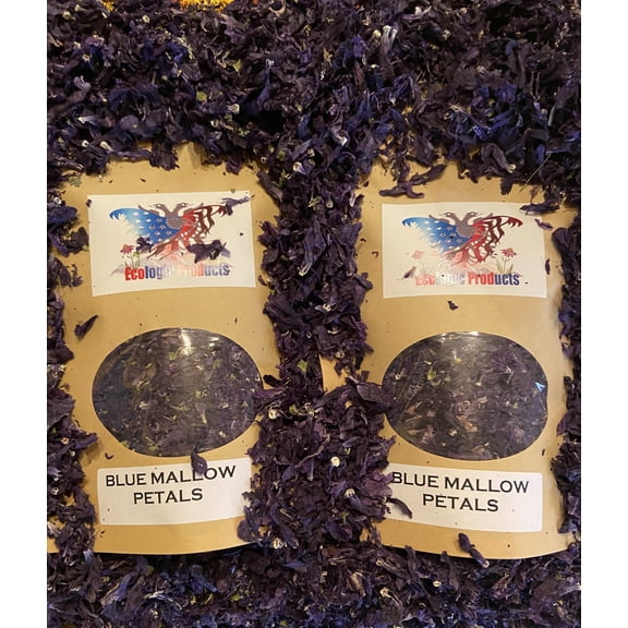 European EcoProd Blue Mallow Petals All Natural Dried Wild Harvested 2 oz.