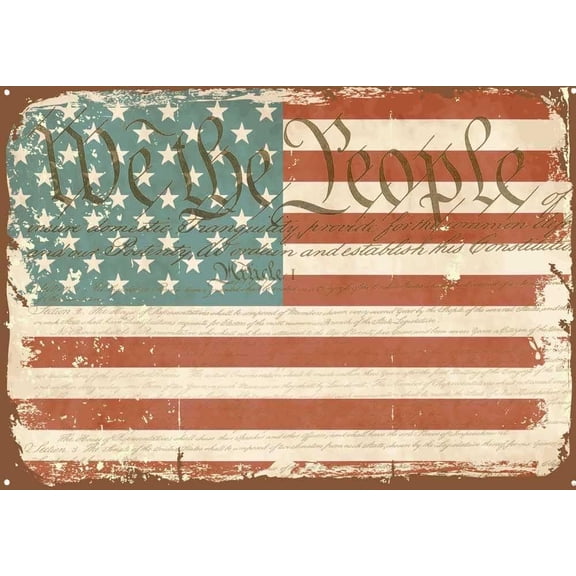 European Excellency, American Holiday Decoupage Paper for Furniture and Crafts, 4th of July Rice Paper for Decoupage, Junk Journals and Scrapbooking, A4 (We The People on American Flag - 2 Sheets)