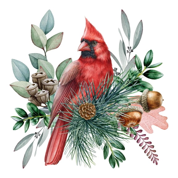 European Excellency Christmas Napkins RED CARDINAL 40pcs Cardinal Paper Napkins, Christmas Paper Napkins for Decoupage, Cardinal Napkins