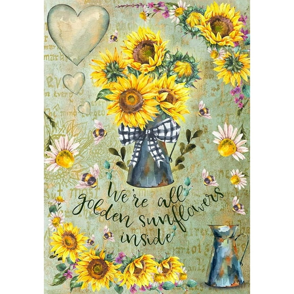 European Excellency, Vintage Floral Decoupage Paper for Furniture and Crafts, Vintage Floral Rice Paper for Decoupage, Junk Journals and Scrapbooking, Arts & Crafts Supplies, A4 (Tin Sun - 2 Sheets)