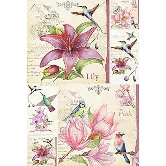 European Excellency, Vintage Floral Decoupage Paper for Furniture ...
