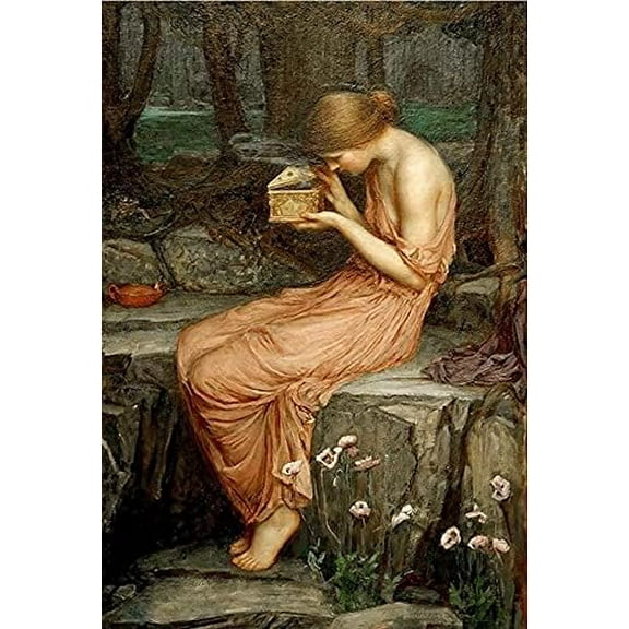 European Excellency, Vintage Painting Decoupage Paper for Furniture and Crafts, Vintage Rice Paper for Decoupage, Junk Journals and Scrapbooking, A4 (Painting Girl with Treasure Chest - 2 Sheets)