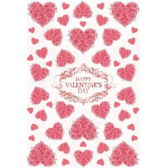 European Excellency, Vintage Valentine's Day Decoupage Paper for Furniture and Crafts, Valentine Rice Paper for Decoupage, Junk Journals and Scrapbooking, Craft Supplies, A4 (Pink Hearts - 2 Sheets)