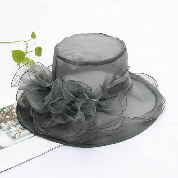 European And Fashion Sun Hat Mesh Lace Flower Sun Hat Outdoor Foldable Large Brim Women's Hat Summer Junior Swim Hat Collapsible Hat Ladies Hats And Caps for Summer Womens Visor Solar Roller Hat Large