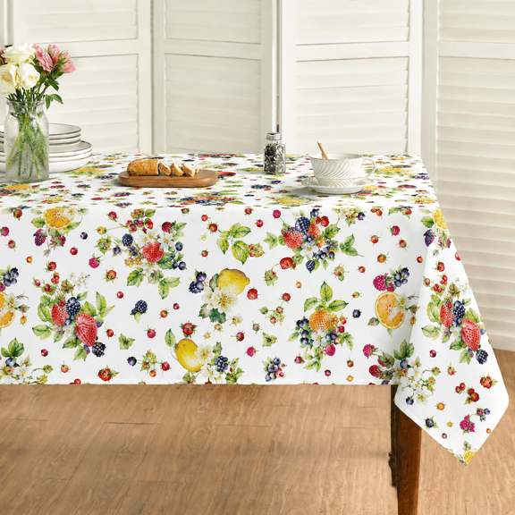 European Floral Botanical Berries Fruits Strawberry Pattern Tablecloths