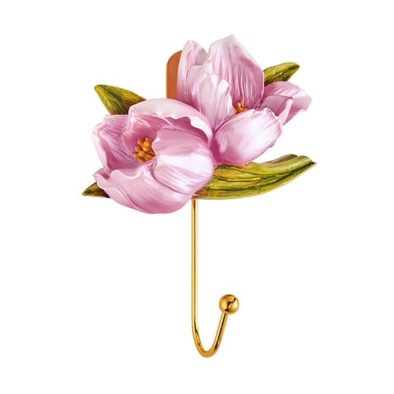 European Floral Embossed Wall Hooks, Vintage Decorative Coat Hooks, Antique Style Wall Hangers for Home Decor