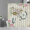 thumbnail image 1 of European Floral Plant Shower Curtains White Daisy Flower Arrangement Vase Bath Curtain Retro Home Bathroom Decor Cloth Screen, 1 of 5