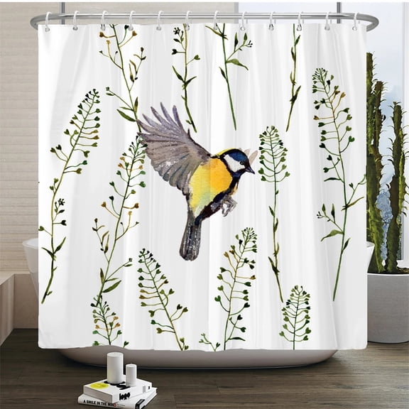 European Flowers Birds Plants Bath Curtains Waterproof Shower Curtain 3D Printing Bathroom Decoration With Hook Bath Screen