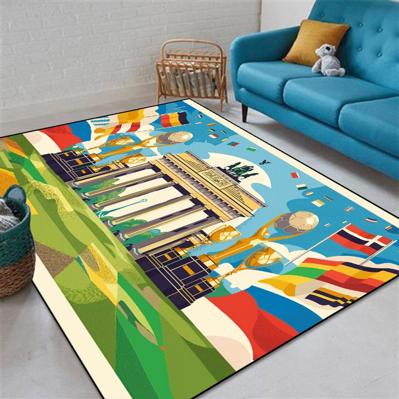 European Football Fans Carpet Large Area Living Room r Home Rug Non ...
