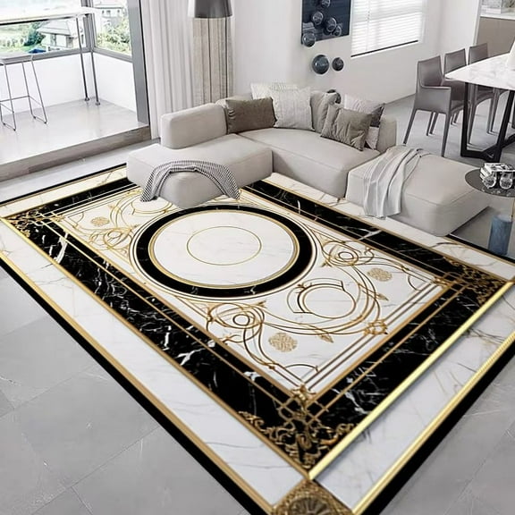 European Geometric Printed Carpet Large Rugs for Living Room Coffee Table Floor Mat Luxury Room r Bedroom Area Rug Non-slip