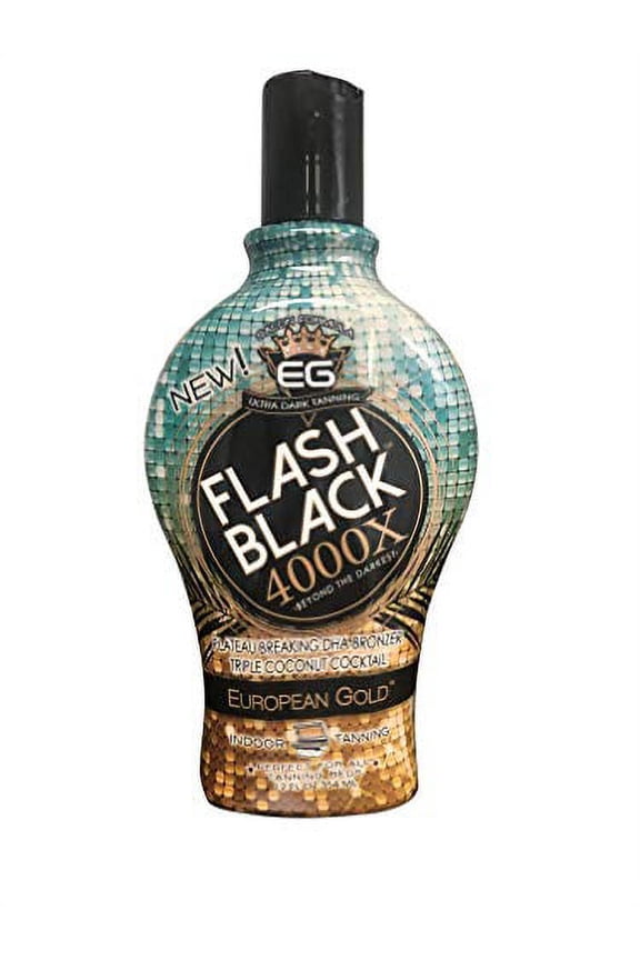European Gold Flash Black 4000X Indoor Tanning Lotion with Time-Release DHA Bronzers, 12 oz