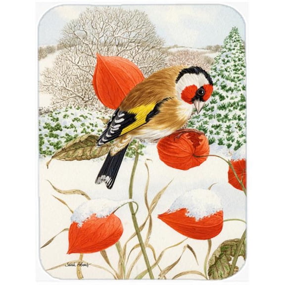 European Goldfinch Glass Cutting Board- Large