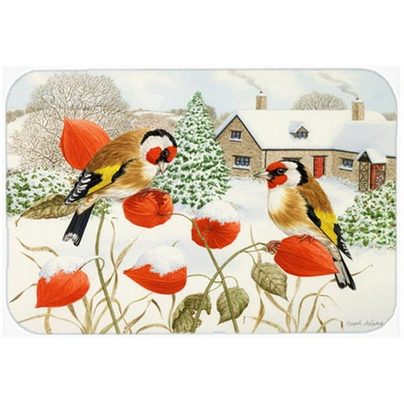 European Goldfinches Glass Large Cutting Board