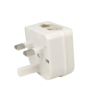 European Hot Sale 250v PC 2 Pin to  3 Pin Outlet EU to UK Power Socket Charger Travel Plug Adapter Plug Converter WHITE