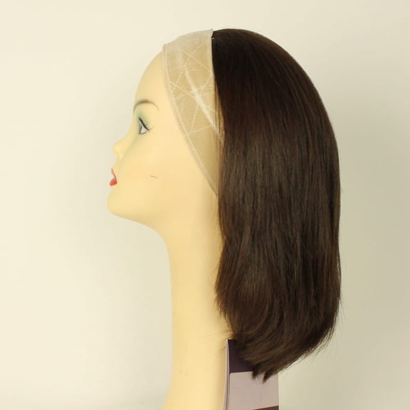 European Human Hair Freeda Wig Avalon Fall Dark Brown With Reddish Highlights Size L