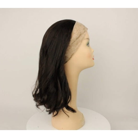 European Human Hair Freeda Wig Avalon Fall Deep Dark Brown Wavy Size S
