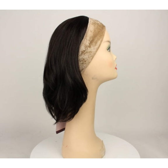 European Human Hair Freeda Wig Avalon Fall Deep Dark Brown With Auborn Highlights Size L