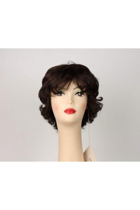 European Human Hair Freeda Wig Dark Brown Linda With Red Tones Size S