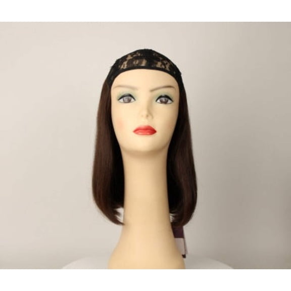 European Human Hair Freeda Wig Hat Fall Avalon Medium Brown With Red Highlights Size S 11''