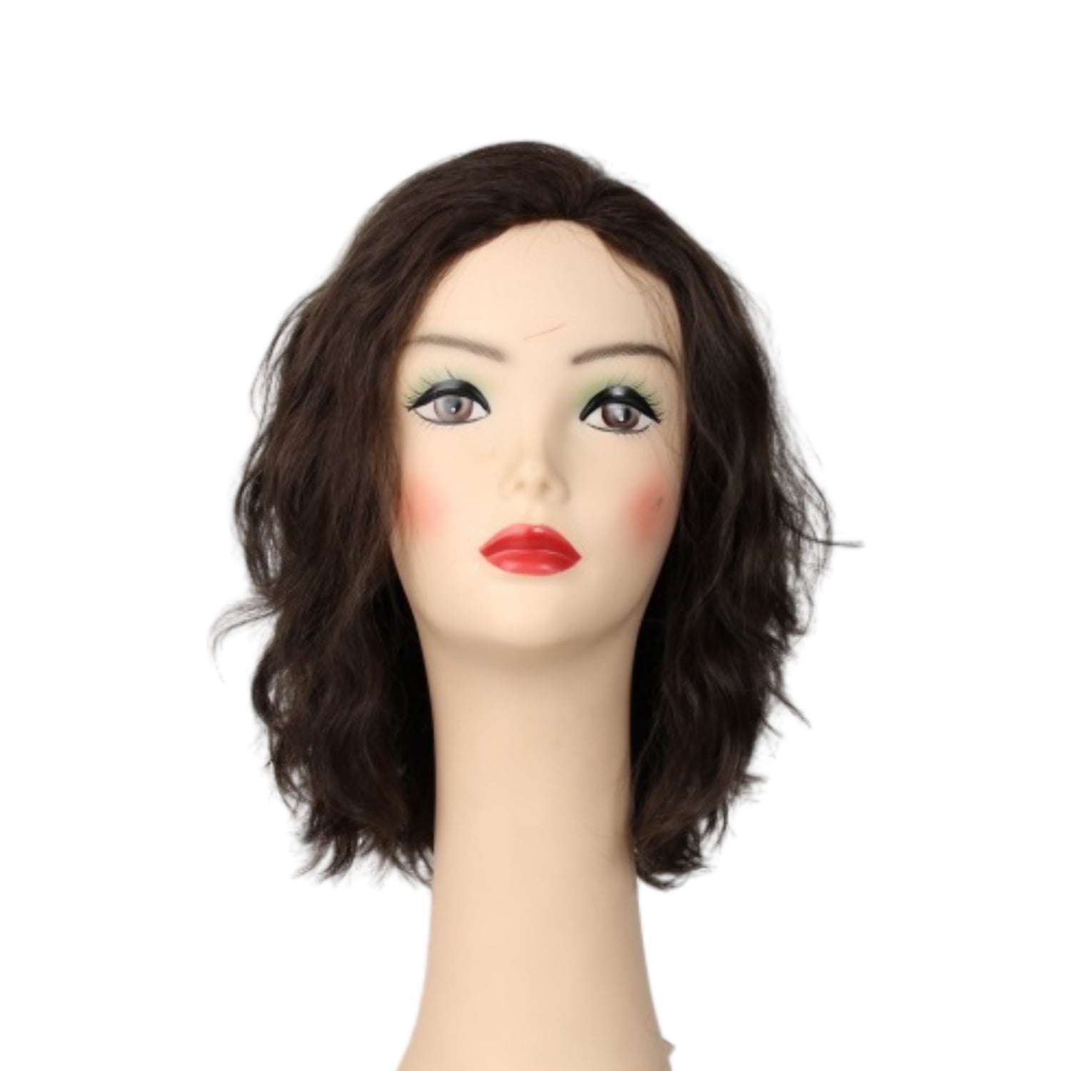 European Human Hair Freeda Wig Katrina Dark Brown With Dark Red Highlights Size S