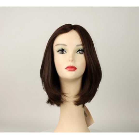 European Human Hair Freeda Wig Liberty Brown With Red Highlights Skin Top Size M