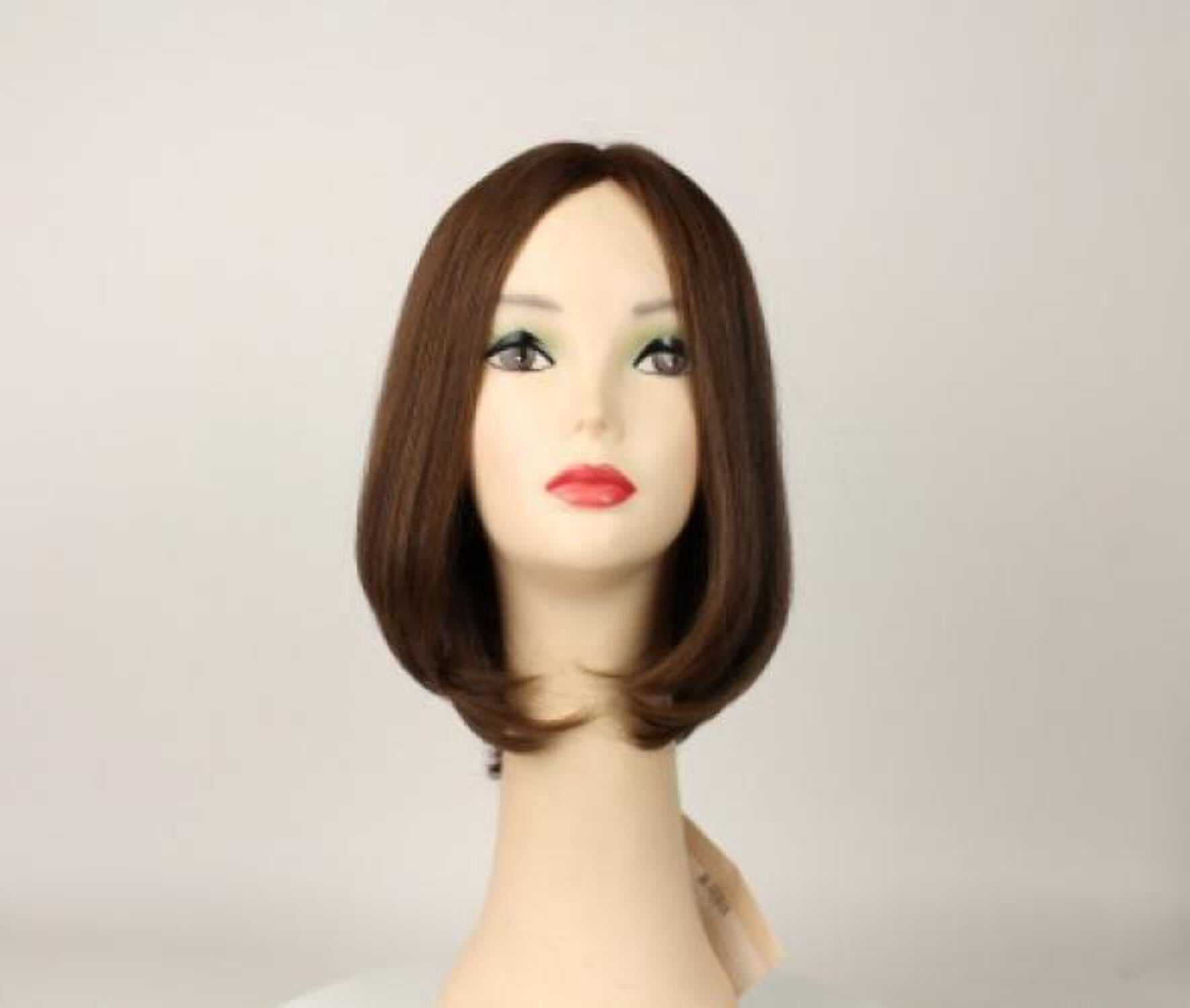 European Human Hair Freeda Wig Liberty Brown With Reddish Highlights Skin Top Size S