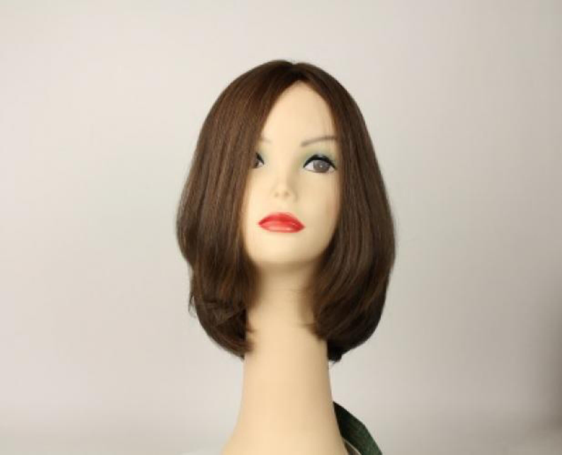 European Human Hair Freeda Wig Liberty Medium Brown With Blonde Highlights Skin Top Size L